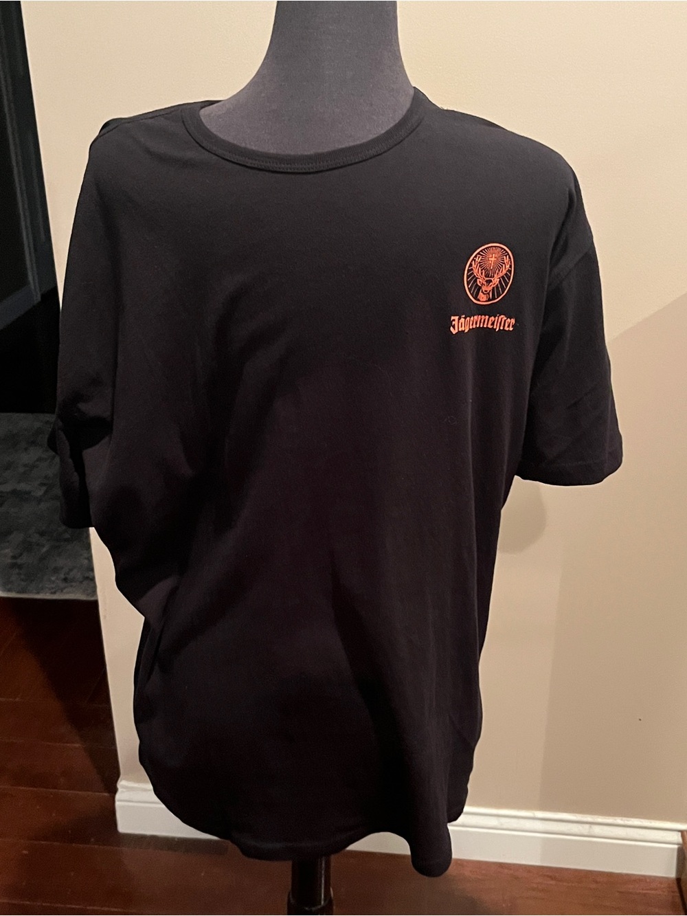 Jagermeister Black Tee with Orange Logo Emblem - NEW